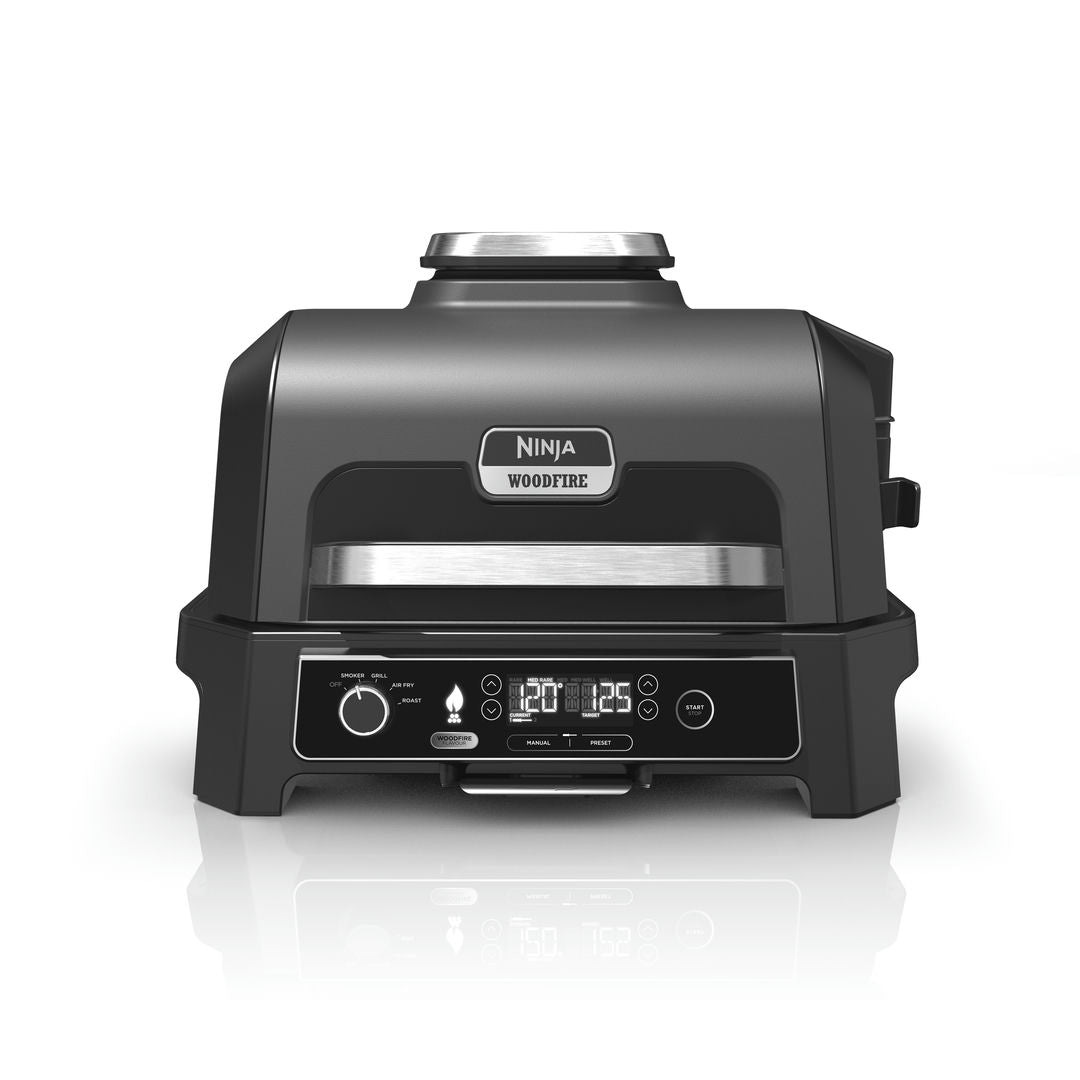 Ninja OG850EU Woodfire Pro XL; Elektrický BBQ, Gril, Air fryer & Udiareň; Vonkajší; 45 cm x 31 cm