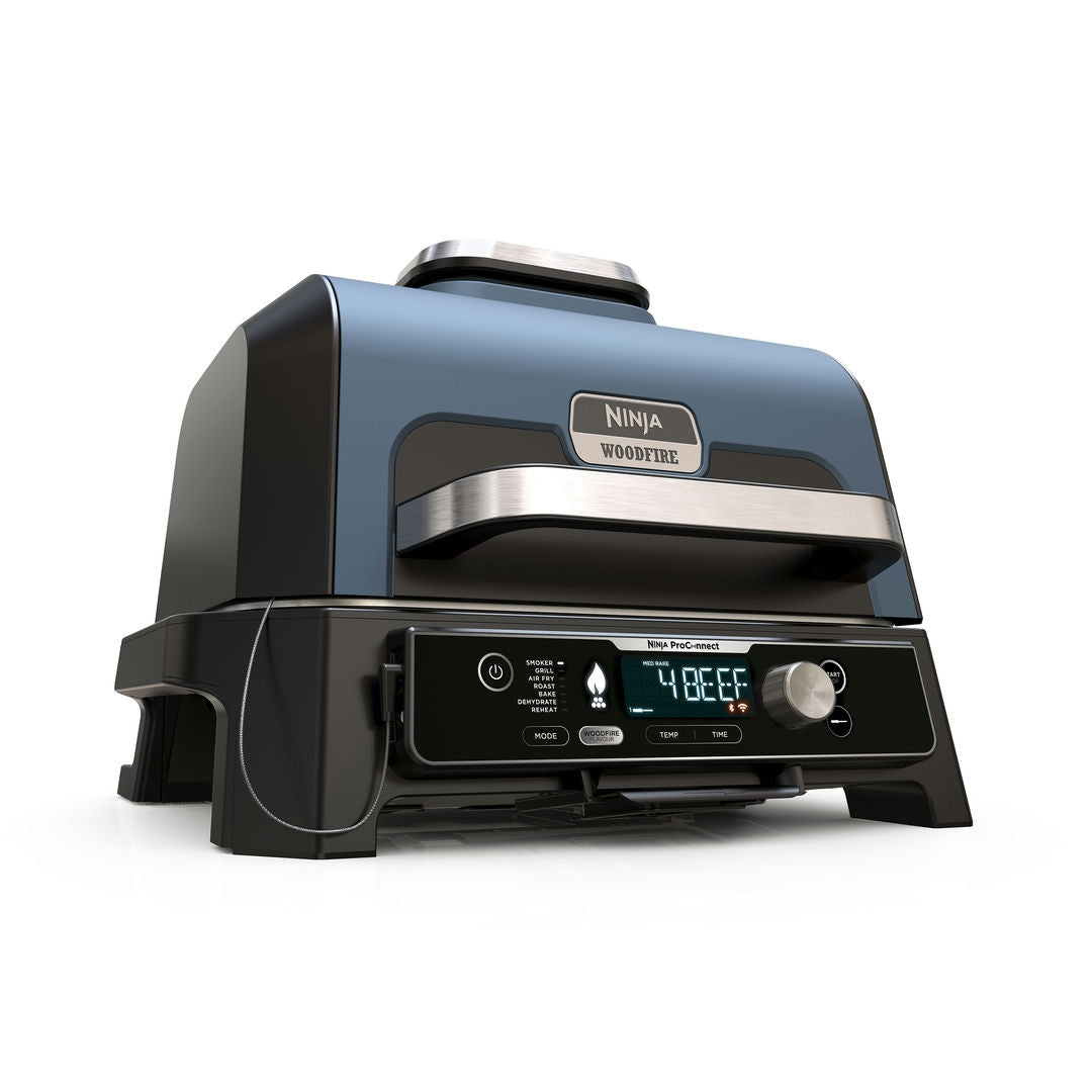Ninja OG901EU Woodfire Pro Connect XL; Elektrický BBQ, Gril, Air fryer & Udiareň; Vonkajší; 45 cm x 31 cm