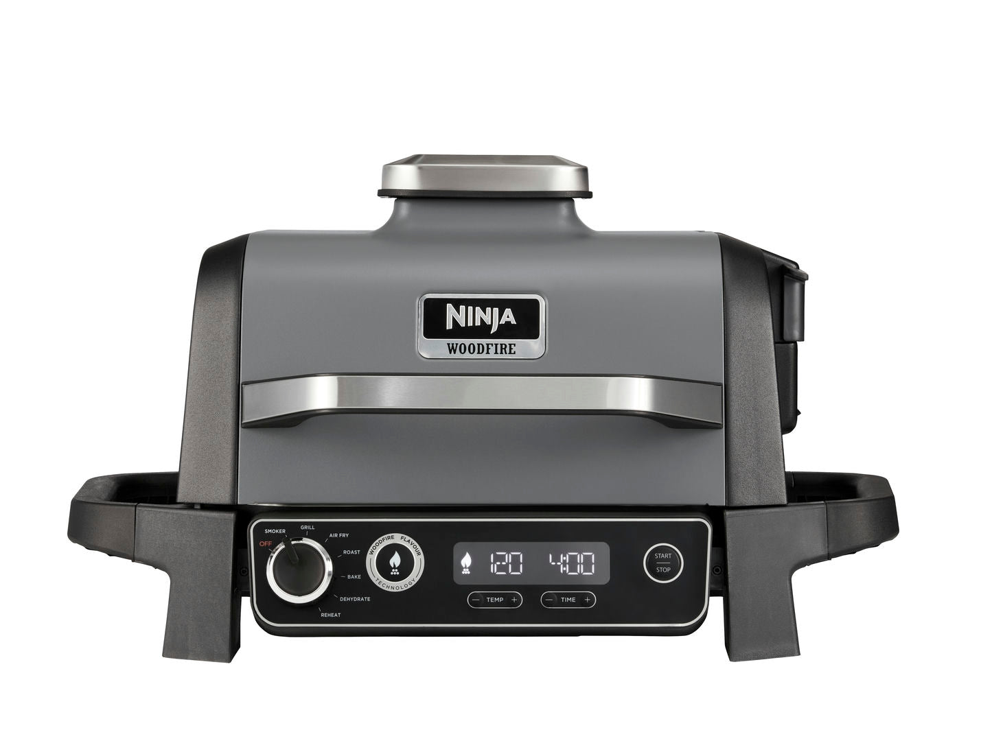Ninja OG701EU Woodfire Elektrický BBQ, Gril, Air fryer & Udiareň; Vonkajší; 28 cm x 38 cm