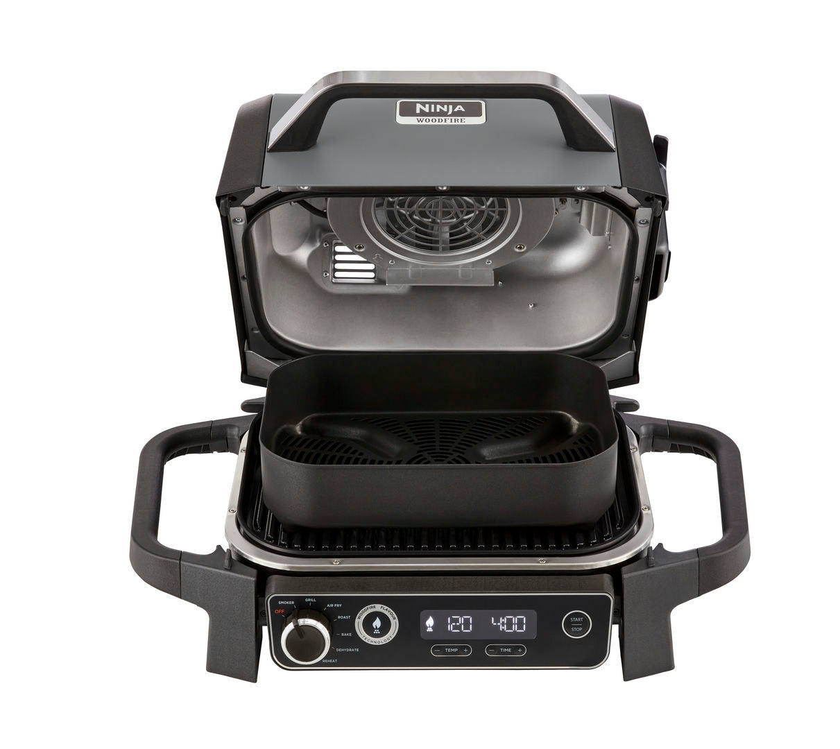 Ninja OG701EU Woodfire Elektrický BBQ, Gril, Air fryer & Udiareň; Vonkajší; 28 cm x 38 cm
